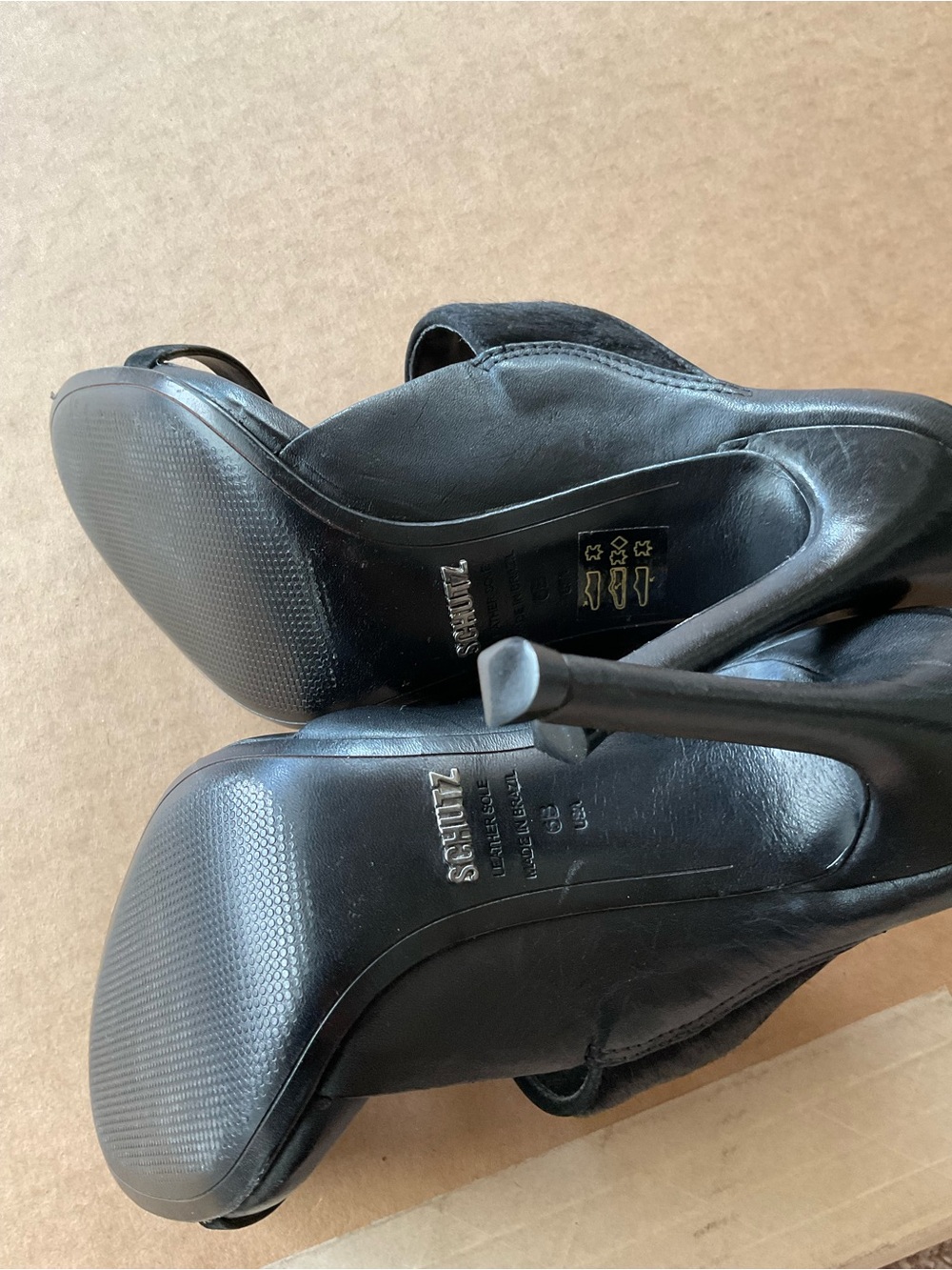 SCHUTZ Black High Heel Slide Sandals - Picture 5 of 5